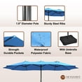 thumbnail image 6 of 15ft Large Patio Umbrellas with Base Included, Outdoor Double-Sided Rectangle Market Umbrella with Crank Handle, for Pool Lawn Garden, 6 of 9