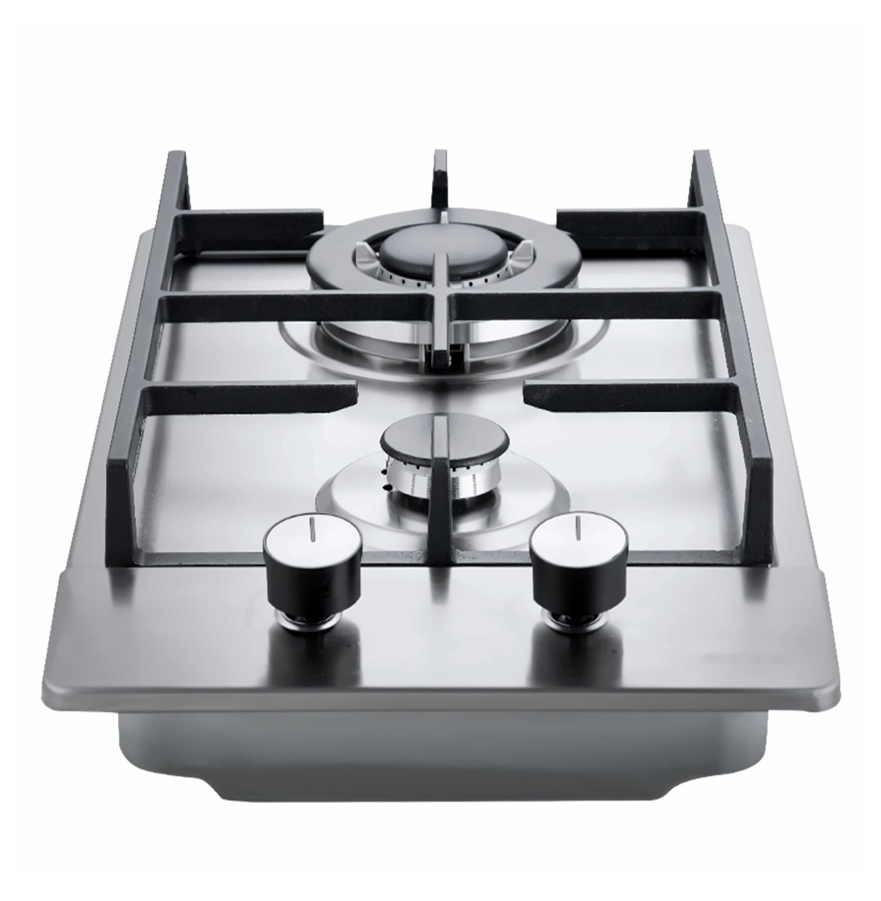 Gas Cooktop 12 Inch, 2 Burner Stainless Steel Gas Stove Top, 12250BTU LPG/NG Convertible Built-in Gas Hob with Thermocouple