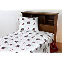 Alabama Crimson Tide 100% cotton, 4 piece sheet set - flat sheet, fitted sheet, 2 pillow cases, King, White