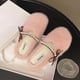 thumbnail image 4 of Xucatan Women's Plush Fuzzy Slippers with Bow, Non-Slip Indoor Outdoor House Shoes, Warm Cozy Winter Slippers for Women with Closed Back Gift, 4 of 6