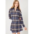 thumbnail image 1 of Love Tree Talla Chica/S Vestido Camisa De Franela A Cuadros Botones Boyfriend Love color Azul Marino Love Tree 4726DYCHAZ, 1 of 3