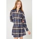 thumbnail image 1 of Love Tree Talla Chica/S Vestido Camisa De Franela A Cuadros Botones Boyfriend Love color Azul Marino Love Tree 4726DYCHAZ, 1 of 3