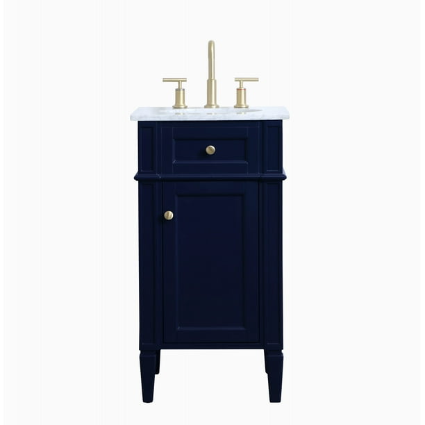 18 inch single bathroom vanity in blue