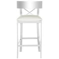 thumbnail image 4 of Safavieh Zoey 35''H Glam Stainless Steel Cross Back Counter Stool, 4 of 11