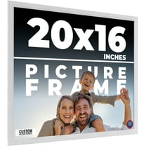 20x16 Frame White Solid Wood Picture Frame Includes UV Acrylic Shatter Guard Front, Acid Free Foam