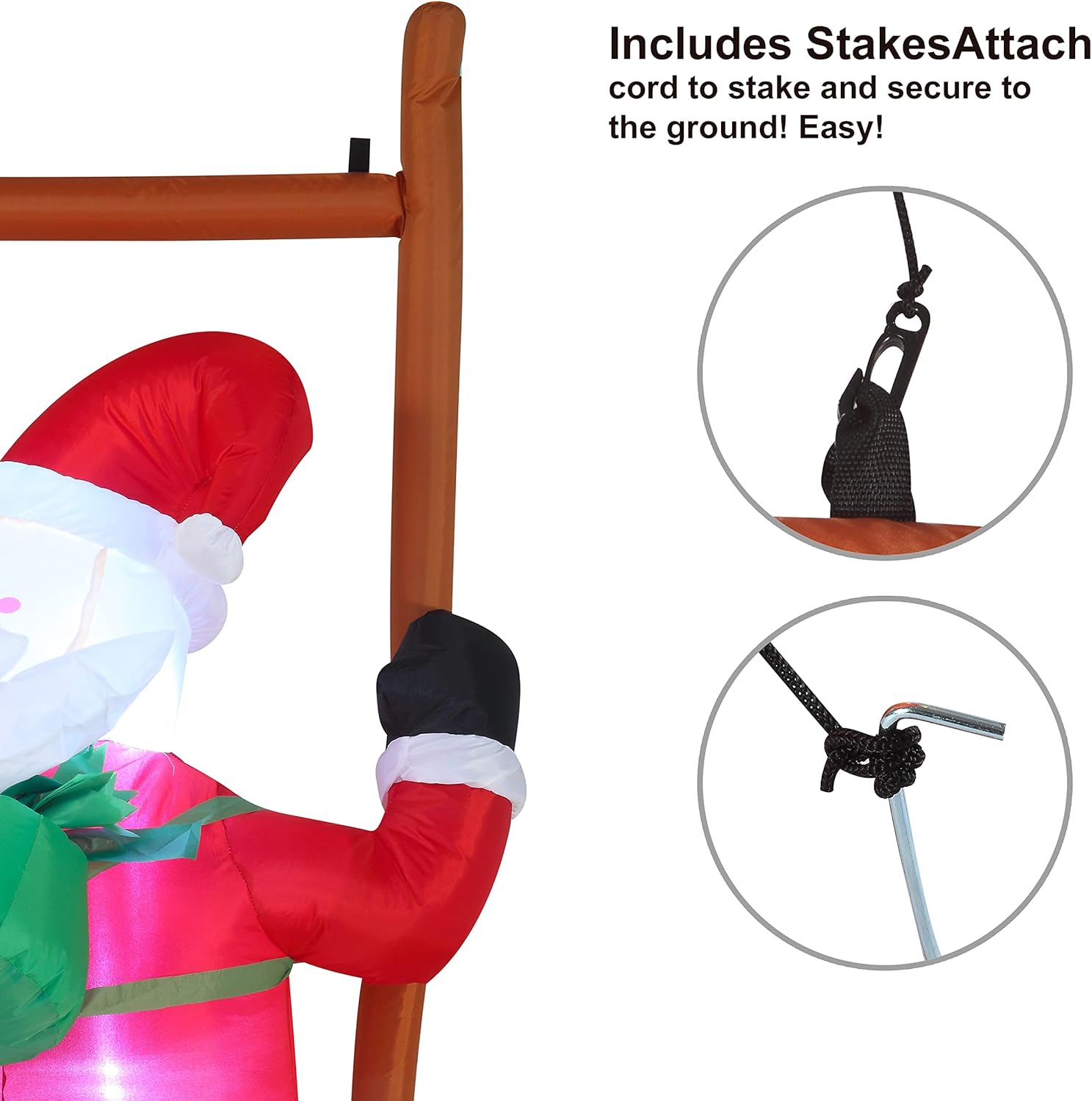 Joyfy 6 Ft Christmas Inflatable Climbing Santa photo 6