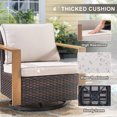 thumbnail image 5 of Planntonneo Classic Swivel Glider Chair Set of 4, Patio Cushioned Lounge Swivel Rocker for Balcony Yard, Brown Wicker and Beige Cushions, 5 of 8
