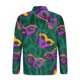 thumbnail image 2 of Ceisia Men's Slim-Fit Long-Sleeve Zip Polo Shirt with Mardi Gras Mask All-Over Print Gift, 2 of 5