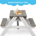 thumbnail image 5 of D-road 3-in-1 Kids Outdoor Wooden Picnic Table W/ Umbrella, Convertible Sand & Wate W/ Toys, Gray, 5 of 7
