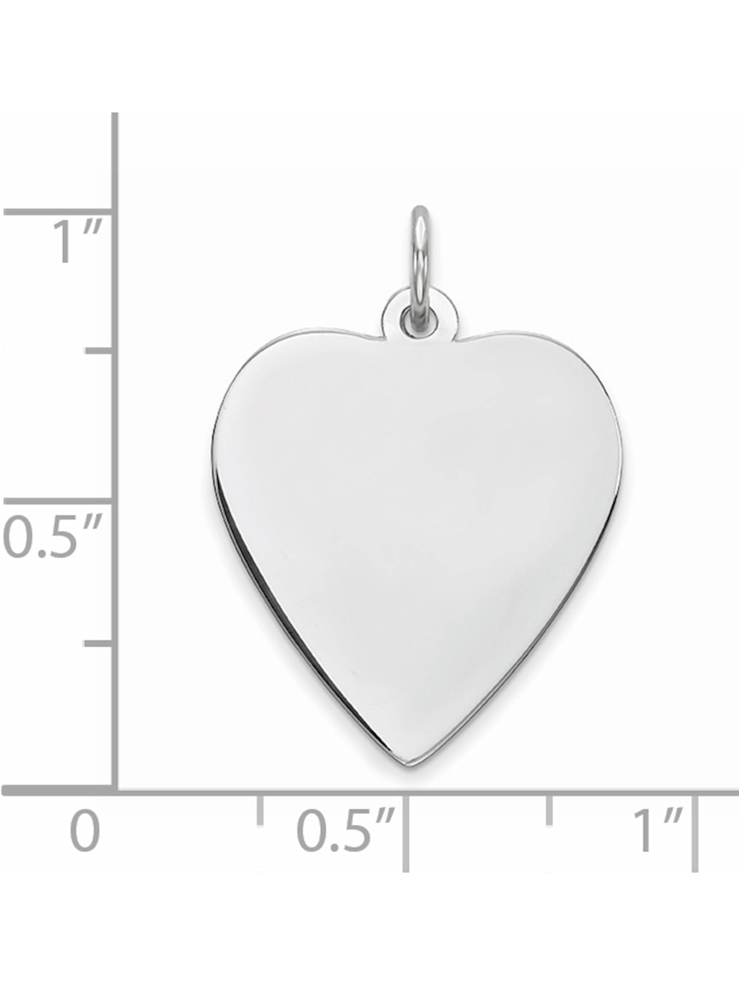 Sterling Silver Engravable Heart Polished Front//Satin Back Disc Charm