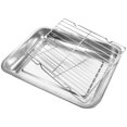 thumbnail image 2 of 1 juego de bandejas francesas para aperitivos y frutas, bandeja de acero inoxidable para alimentos, plato escurridor de aceite, recipiente para alimentos de doble capa, 2 of 5