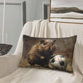 thumbnail image 5 of Naloa Football Loving Hamster Pillowcase, Throw Pillowcase, Wrinkle-Free, Stain-Resistant with Hidden Zipper for Bedroom Sofa-20"x30", 5 of 6
