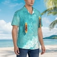 thumbnail image 3 of Fuzoiu Tranquil Ocean Canoe Journey Print Hawaiian Shirt for Men, Summer Beach Casual Short Sleeve Button Down Shirts, Men’s Beach Summer Shirts with Pocket,X-Large, 3 of 7