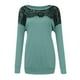 thumbnail image 5 of Mujeres otoño casual sólido o-cuello sexy manga larga encaje pulóver blusa camiseta tops Fridja  FKASFK2916, 5 of 7