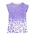 thumbnail image 4 of naisibaby Summer Kids Girls Fashion Printed Casual Suits, Childrens Crew Neck Sleeveless Tops Shorts Sets Purple 130, 4 of 8