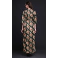 thumbnail image 4 of Bimba Robe Maxi à Taille Smockée Imprimée en Rayonne Feuilles & Floral avec Fente Latérale pour Femme - Très Petit, 4 of 6