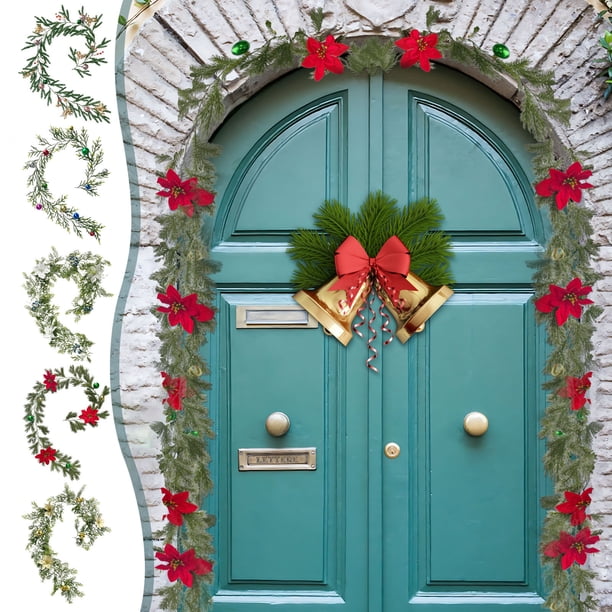 Ganfancp Agujas Artificiales Bola Flor Navidad Ratán Planta Verde Decoración Interior Agujas Artificiales Ofertas Del Día Sólo En Línea 1* Ratán Simulado