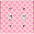 thumbnail image 1 of Metal Light Switch Plate Cover Japanese Sea Wave Pattern Pink Wallpaper WAL021, 1 of 13