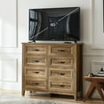 thumbnail image 4 of LINSY HOME Dresser for Bedroom, Long Dresser with 8 Drawers and Antique Handles, Chest of Drawers for Living Room, Entryway and Hallway, Brown, 4 of 7