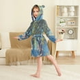 thumbnail image 4 of FORMRS Niños Bathrobe Unisex Hooded Robe Soft Plush Pajamas Sleepwear, Size 2-3T, Blue Tree, 4 of 7
