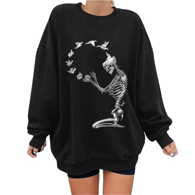 Blusa holgada de manga larga con estampado de Acción de Gracias a la moda para mujer, suéter informal con cuello redondo, Tops, sudadera Fridja fjkfkj6724