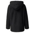 thumbnail image 5 of WREESH Womens Coat Fuzzy Fleece Jacket Solid Zipper Hooded Coats Casual Winter Warm Oversized Outerwear Black, 5 of 5
