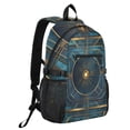 thumbnail image 2 of JIALIOU 14" Laptop Backpack Waterproof Airline Approved Stylish Casual Daypack for Travel Business College Work, Abstract Cerulean Geometric, 2 of 8