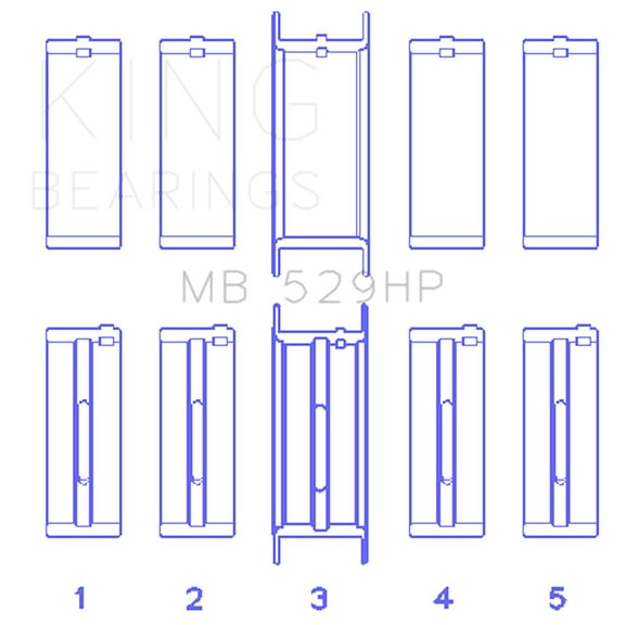 King Engine Bearings MB 529HP STDX Engine Crankshaft Main Bearing Set Fits select: 1975-1996 FORD F150, 1966-1973 FORD MUSTANG