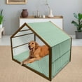 thumbnail image 2 of Geometric Pet House, Retro Circles with Dots Round Design Elements Vintage Inspirations, Outdoor & Indoor Portable Dog Kennel with Pillow and Cover, 5 Sizes, Yellow Green Blue Black, by Ambesonne, 2 of 4