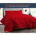 thumbnail image 2 of SGI Microfiber Comforter Set Queen Size Blood Red Pinch 3 Piece, 2 of 5