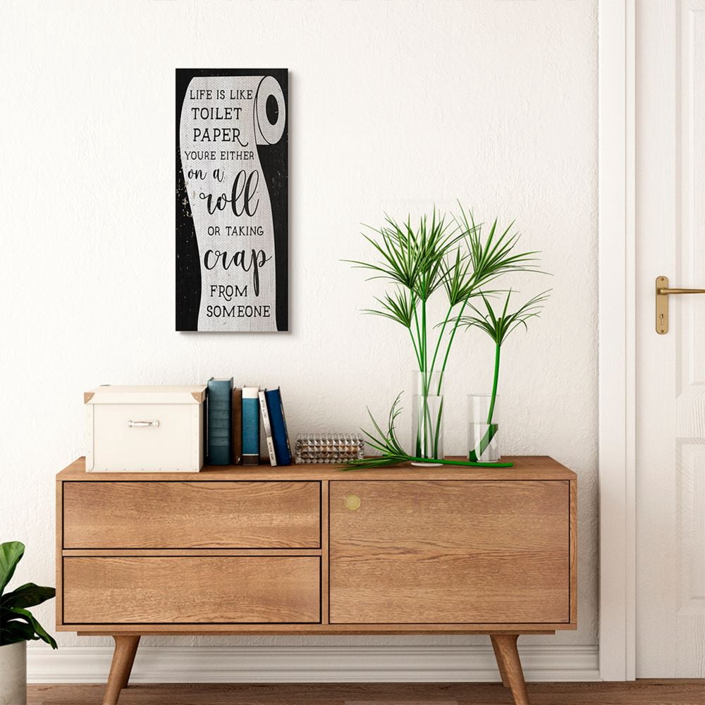 Stupell Industries Like Toilet Paper Funny Word Wood Textured Design Canvas Wall Art by Daphne Polselli