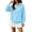 Light Blue, variant on Yungyresw Solid Color Sweatshirs for Women Drawstring Hoodie Ribbed Hem Long Sleeve Pullover Oversized Fit Kangaroo Pocket Winter Layering