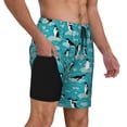 thumbnail image 2 of Balery Penguins On The Ice In The Sea Bañador para hombre, shorts de playa de secado rápido con entrepierna y forro de compresión-3X-Large, 2 of 6