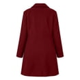 thumbnail image 6 of SuTry Women's Wool Coat, Double Breasted Notched Lapel Long Sleeve, Solid Color Slim Fit Mid Length Winter Overcoat, Everyday Business Casual Outerwear, 6 of 9