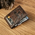 thumbnail image 2 of FeiYen Men Minimalist Skull Bifold Leather Wallet - RFID Blocking Front Pocket Money Clip, 2 of 7