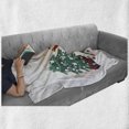 thumbnail image 6 of Dachshund Soft Flannel Fleece Blanket, Christmas Themed Cartoon Style Humanized Dog in Clothes and Xmas Tree with Gifts, Cozy Plush for Indoor and Outdoor Use, 50" x 60", Multicolor, by Ambesonne, 6 of 6