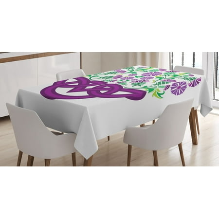 

Thistle Tablecloth Celtic Knot and Thistle Plant in Basket Form with Flowers Rectangular Table Cover for Dining Room Kitchen 60 X 90 Inches Shamrock Green Violet ans Purple by Ambesonne
