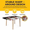 thumbnail image 4 of Black Christmas Table Cloths for 4 Foot Rectangle Tables, Snowman Snowflake Xmas Tree Gifts Patio Waterproof Elastic Fitted Tablecloths, Washable Rectangular Table Cover for Camping, 4 of 8