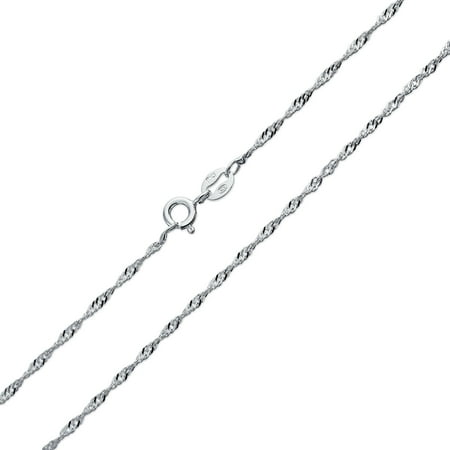 Thin Italian Chain Thin 1.5MM 020 Gauge 925 Sterling Silver Singapore Twisted Rope Link Chain Necklace For Women Made In Italy 16 18 20 In ()