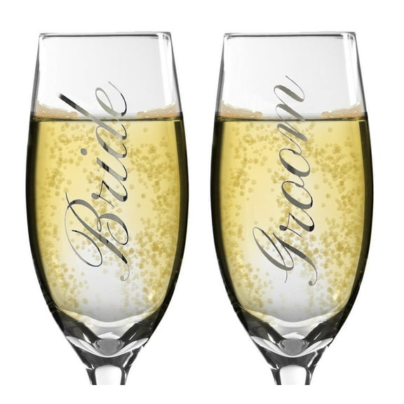 Bride and Groom Champagne Glasses