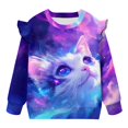 thumbnail image 5 of Yuyamidu Galaxy Cat Sweatshirt Girls 3T 4T Crewneck Ruffle Shoulder Long Sleeve Top Cute Animal Graphic Sweatshirt Y2K Casual Outfits Soft Lightweight Outdoor Play Clothes, 5 of 8