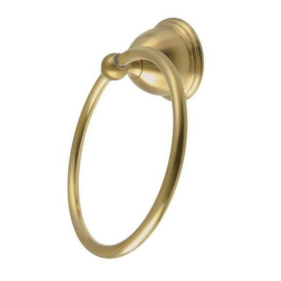 Kingston Brass BA3964BB 6 in. Restoration Towel Ring, Brushed Brass