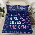thumbnail image 2 of Feelyou Girl Weightlifting Twin Sheet Sets, Cartoon Princess Bow Bedding, 3-Piece, 2 of 7