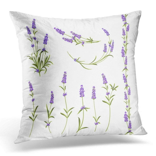 ARHOME Purple Floral of Lavender Flowers Botanical Collection on White