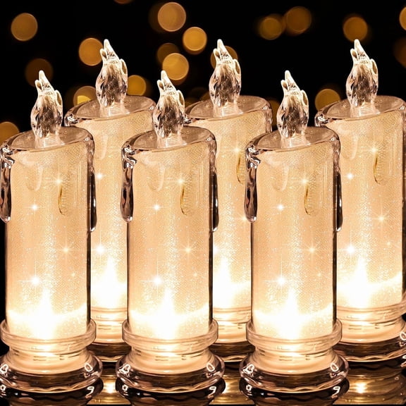 6PCS Led Candles (D:2.5" x H:7"),Pillar Fake Candles, flameless Candles Battery Operated/Batteries Included, Velas artificiales para Decoration for Valentine's Day Wedding Christmas Decorations