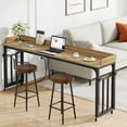 thumbnail image 4 of Condemo Overbed Table with Wheels and Height Adjustable, 71 inch Queen Size Bed Table with Adjustable Tilt Board, Mobile Laptop Cart Computer Desk with Outlets & USB Ports, Brown, 4 of 7