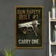 thumbnail image 3 of Pistola Placa Metal Vintage Pintura Hierro Rectangular Arte Pared Bar para El 20x30cm, 3 of 9