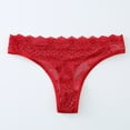 thumbnail image 2 of PMVFHDE Culottes String Sans Coutures en Dentelle Taille Basse pour Femmes Culottes Sans Coutures de Couleur Unie Rouge, 2 of 3