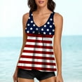 thumbnail image 2 of Gerichy Tankini Swimsuit for Women American Flag Plus Size Strappy Back Set Two Piece Swimdress Panty Bathing Suit Navy,S, 2 of 5