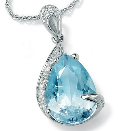 Palm Beach Jewelry Aquamarine/Diamond Accent Pendant